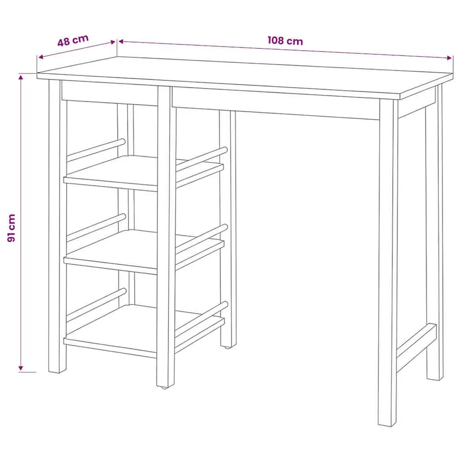Ensemble de bar 3 pcs MDF Blanc - 9