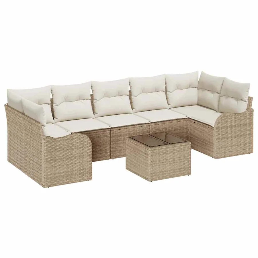 Ensemble de canapé de jardin Beige 55 x 55 x 37 cm polyrotin - 2