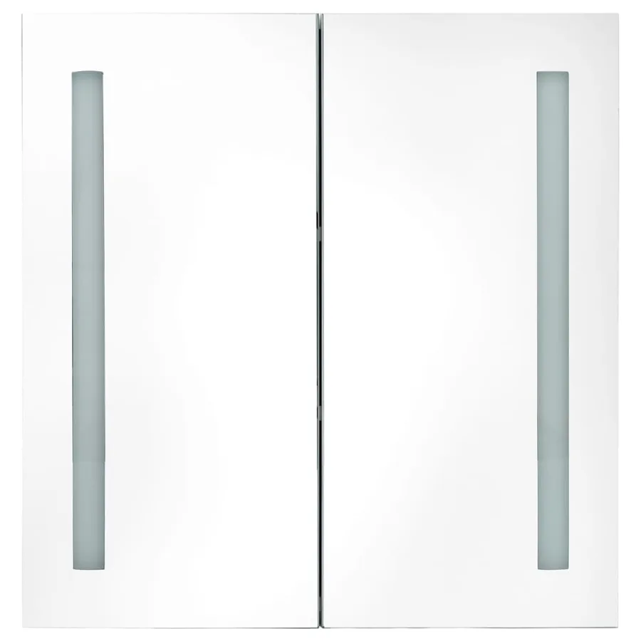 Armoire de salle de bain à miroir LED Chêne 62x14x60 cm - 4