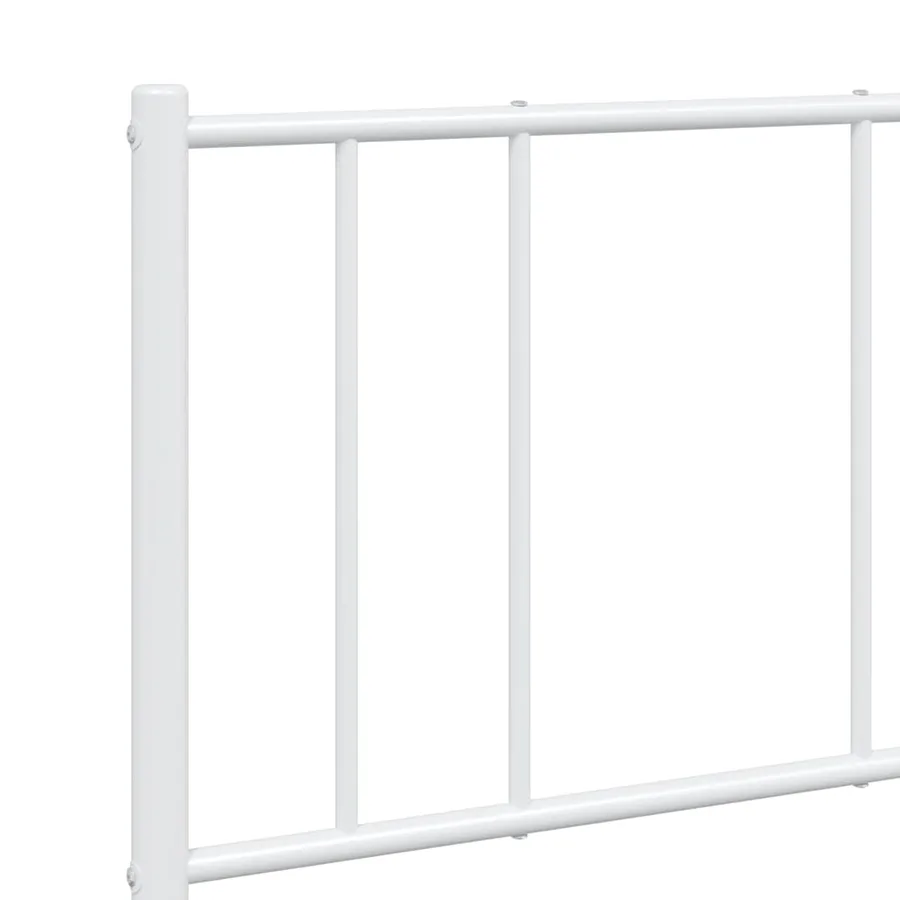 Cadre de lit métal sans matelas et tête de lit blanc 120x200 cm - 9