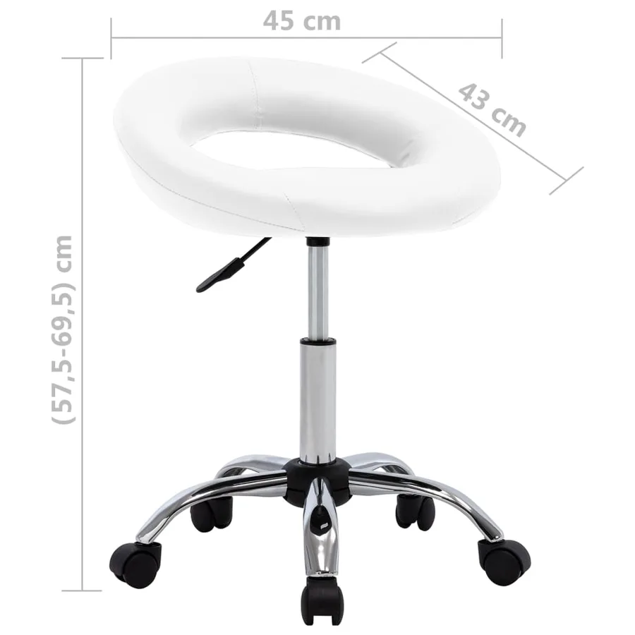 Chaise pivotante à manger Blanc Similicuir - 7