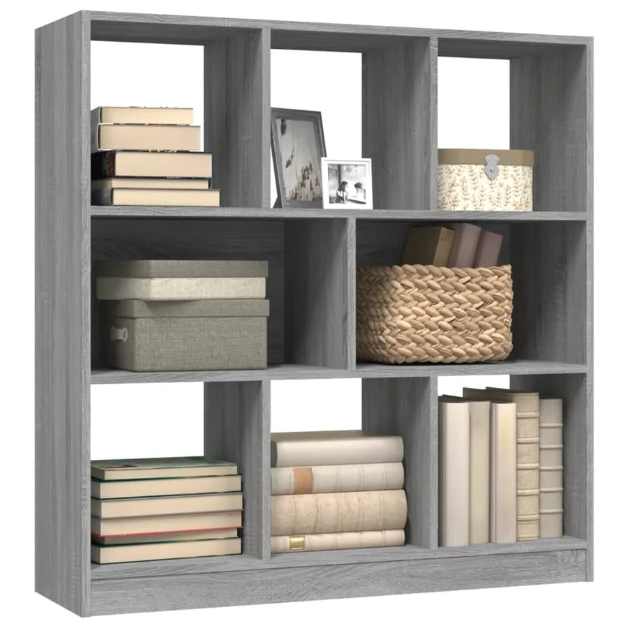 Bibliothèque Sonoma gris 97,5x29,5x100 cm Bois d'ingénierie - 3
