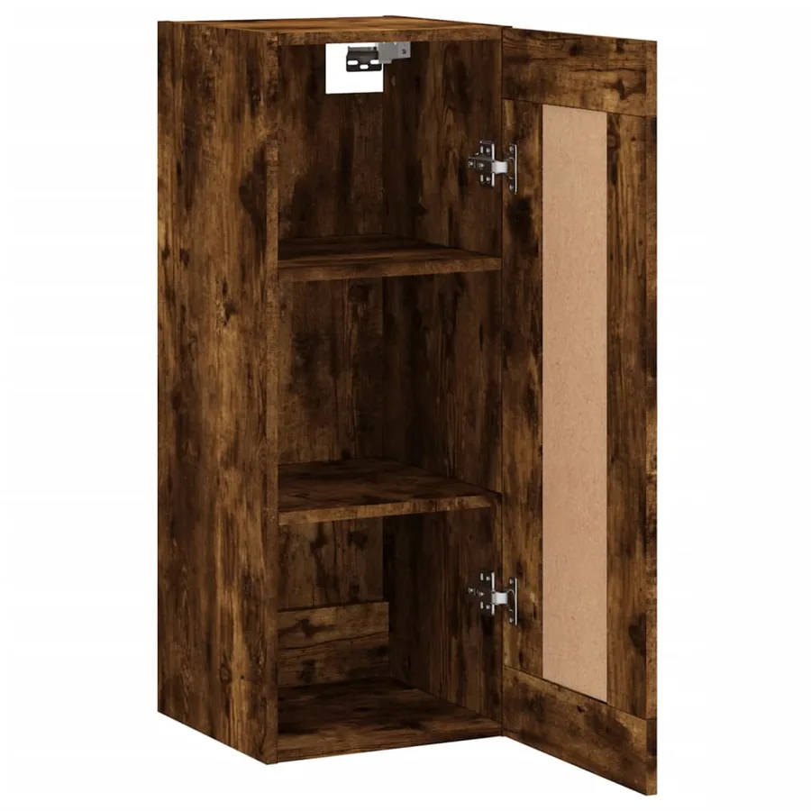 Armoire murale chêne fumé 34,5x34x90 cm bois d'ingénierie - 6
