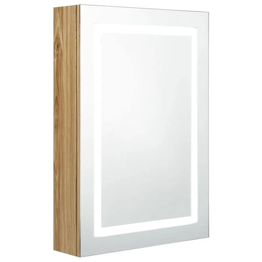 Armoire de salle de bain à miroir LED Chêne 50x13x70 cm - 2