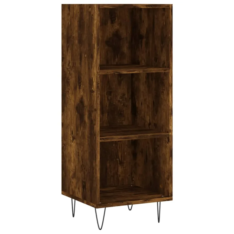Buffet haut Chêne fumé 34,5x34x180 cm Bois d'ingénierie - 5