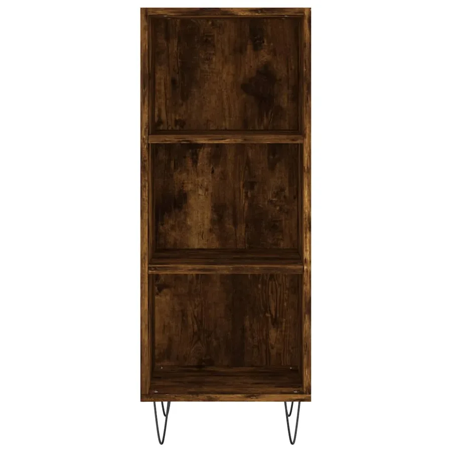 Buffet haut Chêne fumé 34,5x34x180 cm Bois d'ingénierie - 6