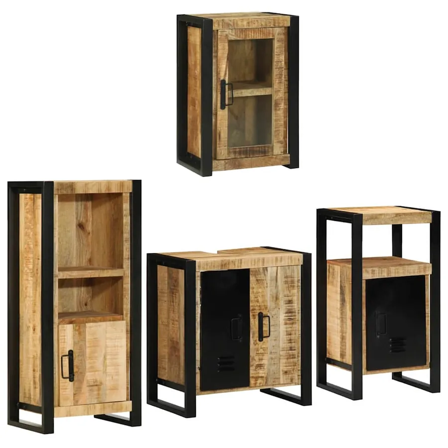 Ensemble de mobilier de salle de bain avec étagère 4 pcs
