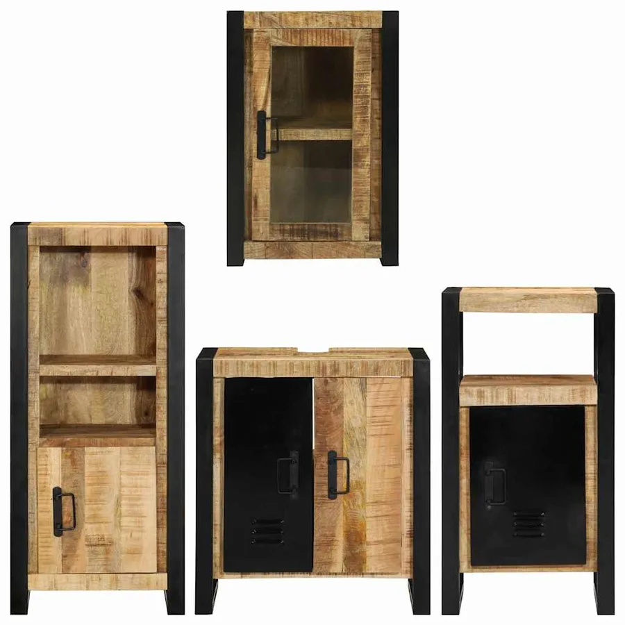 Ensemble de mobilier de salle de bain avec étagère 4 pcs - 9