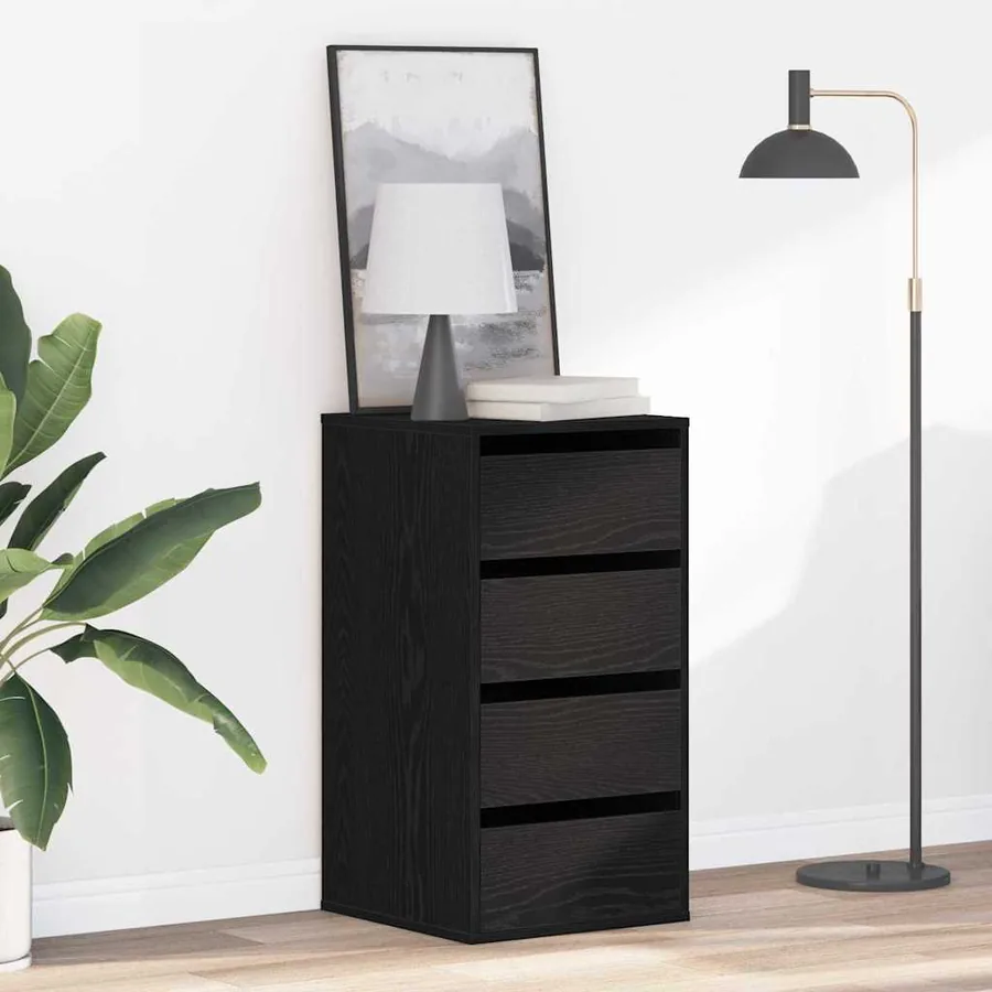 Armoire à tiroirs Noir 40 x 41 x 76 cm Bois d'ingénierie