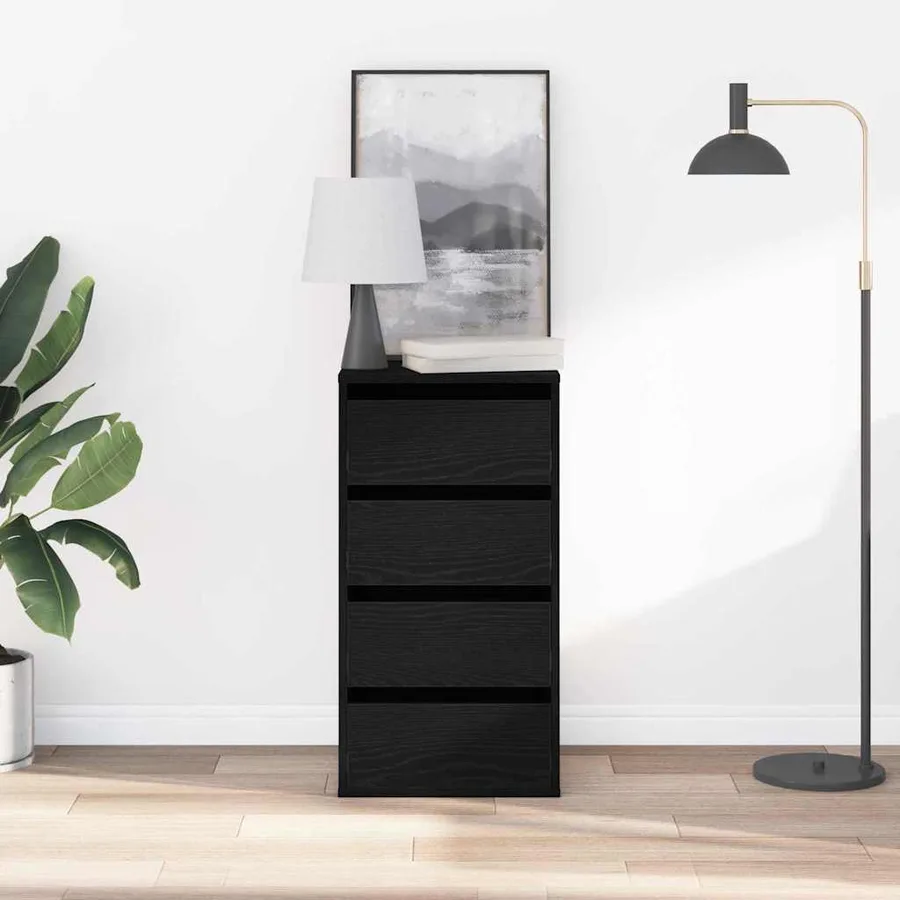 Armoire à tiroirs Noir 40 x 41 x 76 cm Bois d'ingénierie - 4
