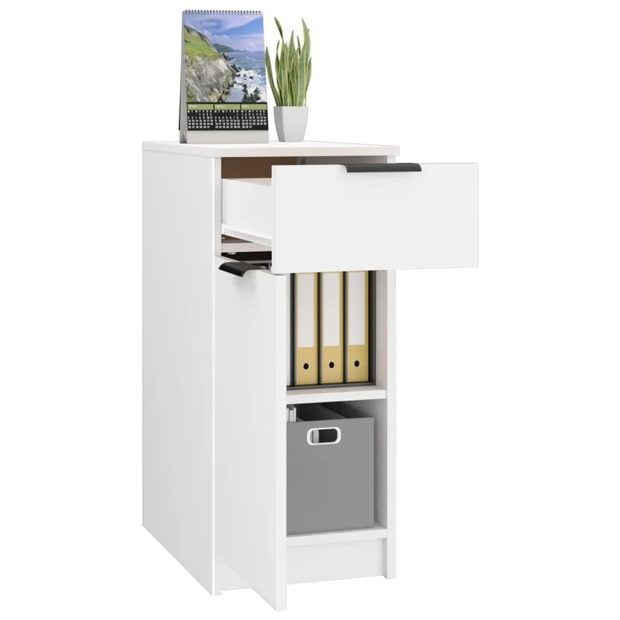 Armoire de bureau Blanc 33,5x50x75 cm Bois d'ingénierie - 5