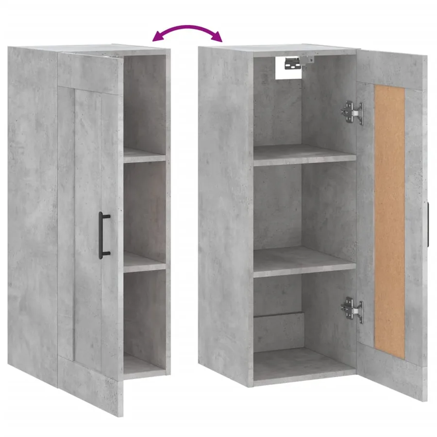 Armoire murale gris béton 34,5x34x90 cm bois d'ingénierie - 10