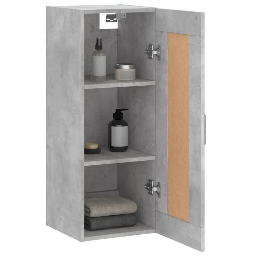 Armoire murale gris béton 34,5x34x90 cm bois d'ingénierie - 5