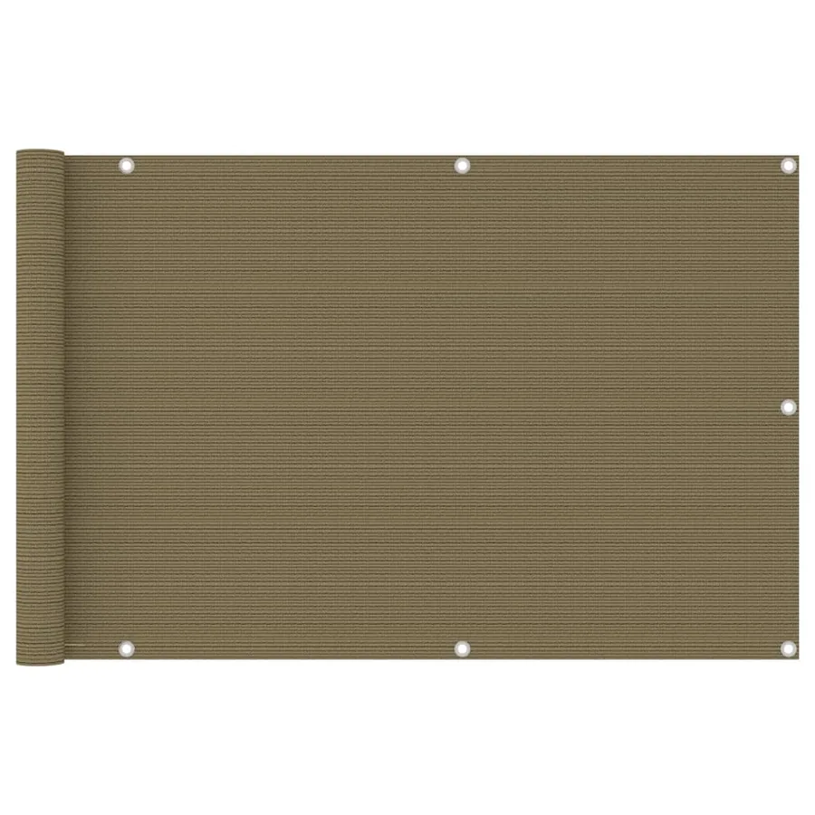 Écran de balcon Taupe 90x500 cm PEHD