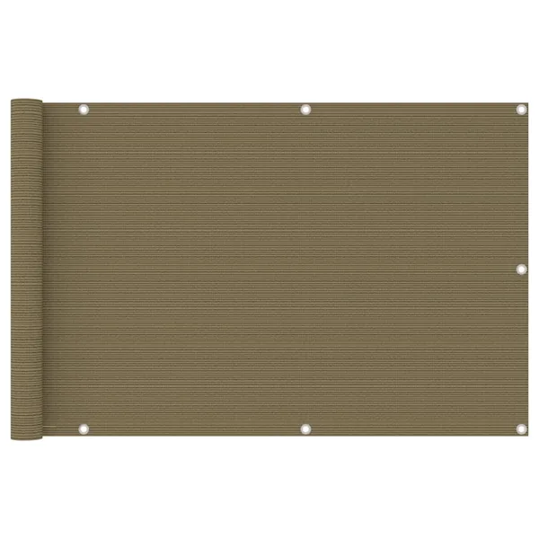 Écran de balcon Taupe 90x500 cm PEHD