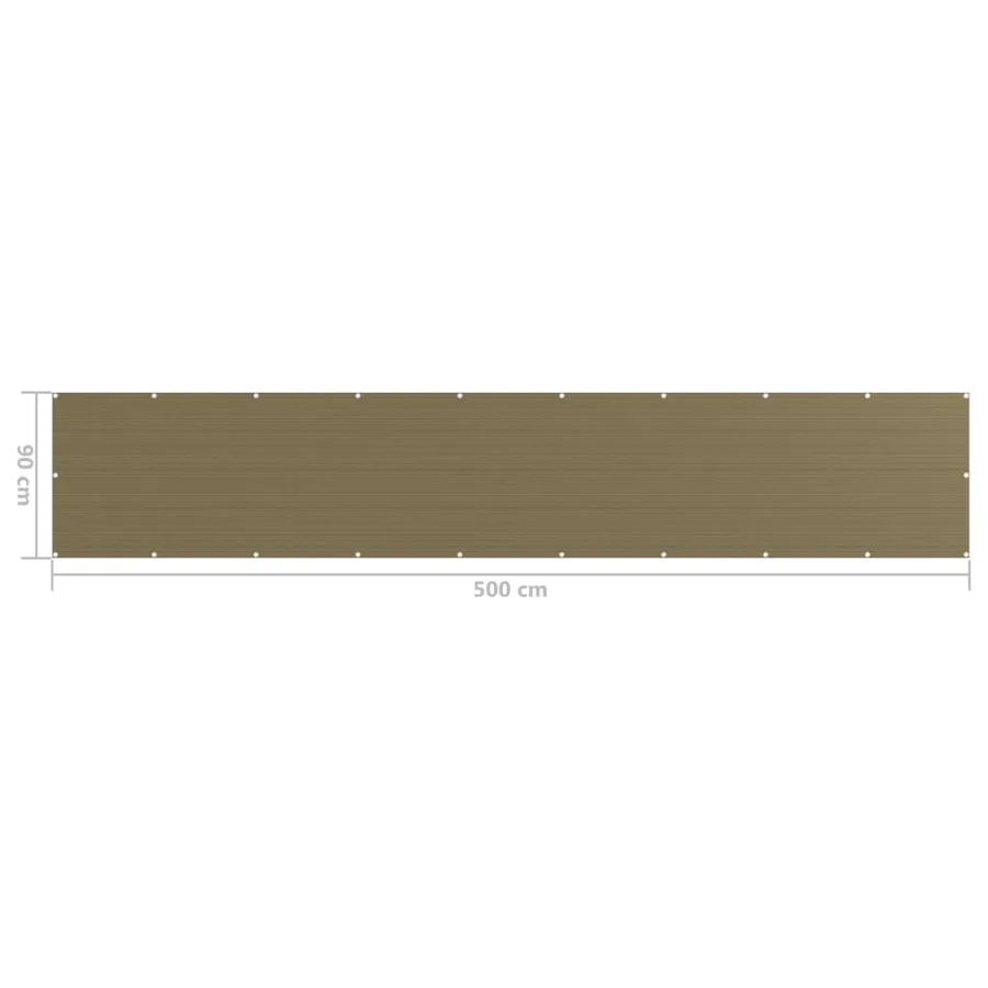 Écran de balcon Taupe 90x500 cm PEHD - 5