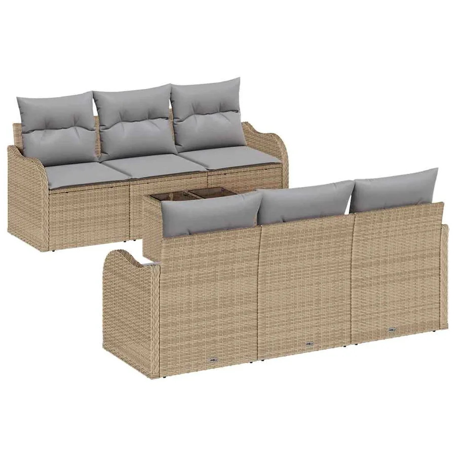 Ensemble de canapé de jardin Beige 55 x 55 x 37 cm polyrotin - 2