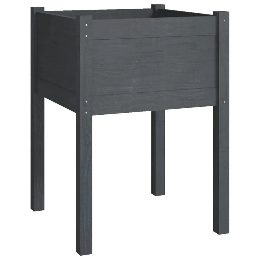 Jardinière Gris 50x50x70 cm Bois de pin massif - 2
