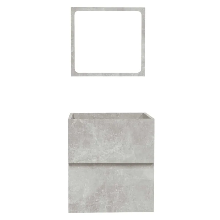Armoire de bain avec miroir gris béton bois d'ingénierie - 6