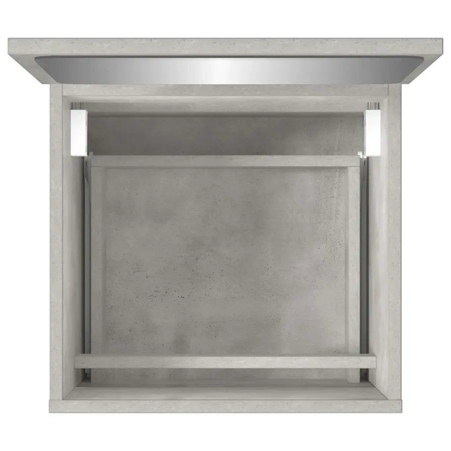 Armoire de bain avec miroir gris béton bois d'ingénierie - 8