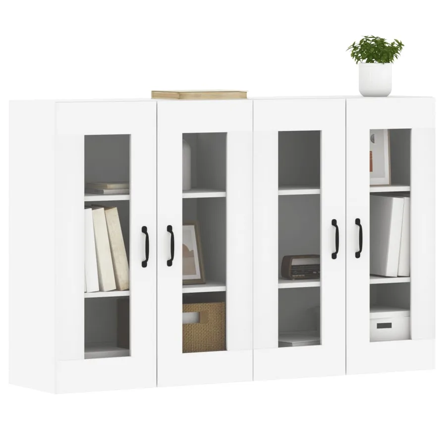 Armoires murales 2 pcs blanc bois d'ingénierie - 3