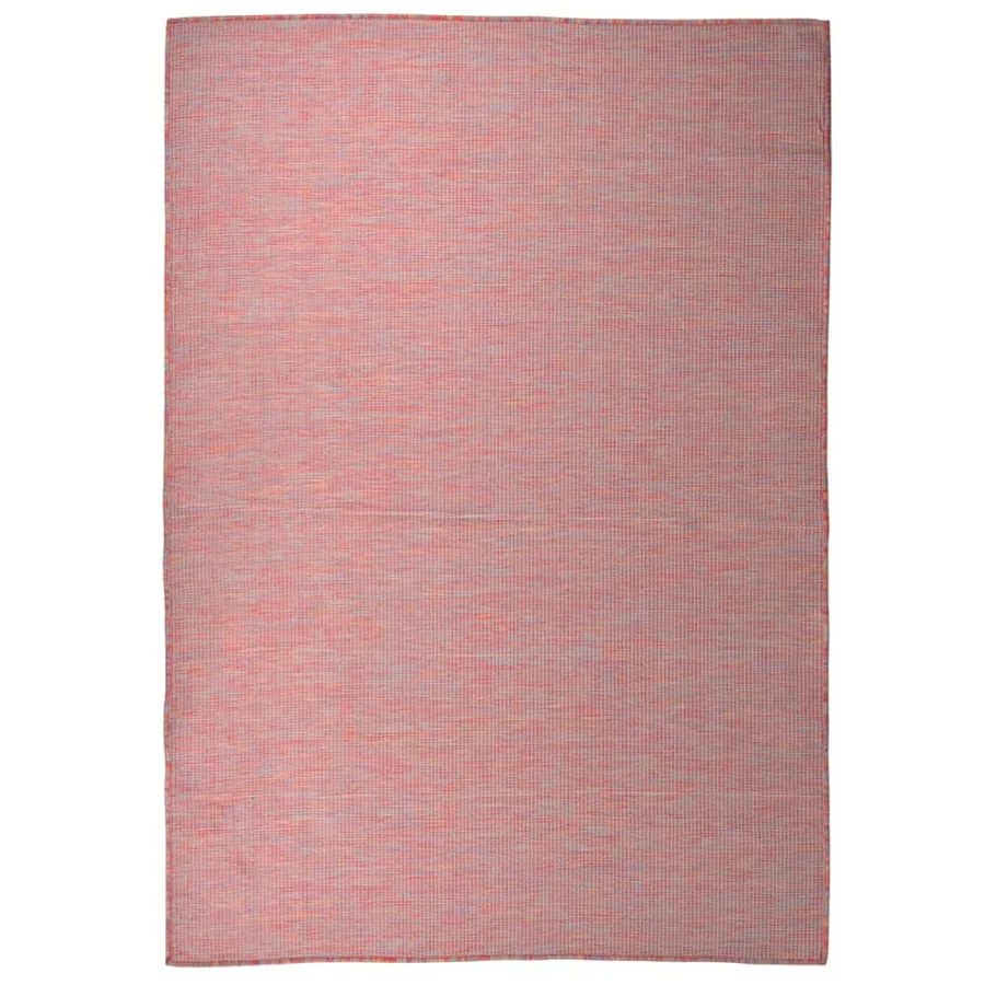 Tapis à tissage plat d'extérieur 160x230 cm Rouge