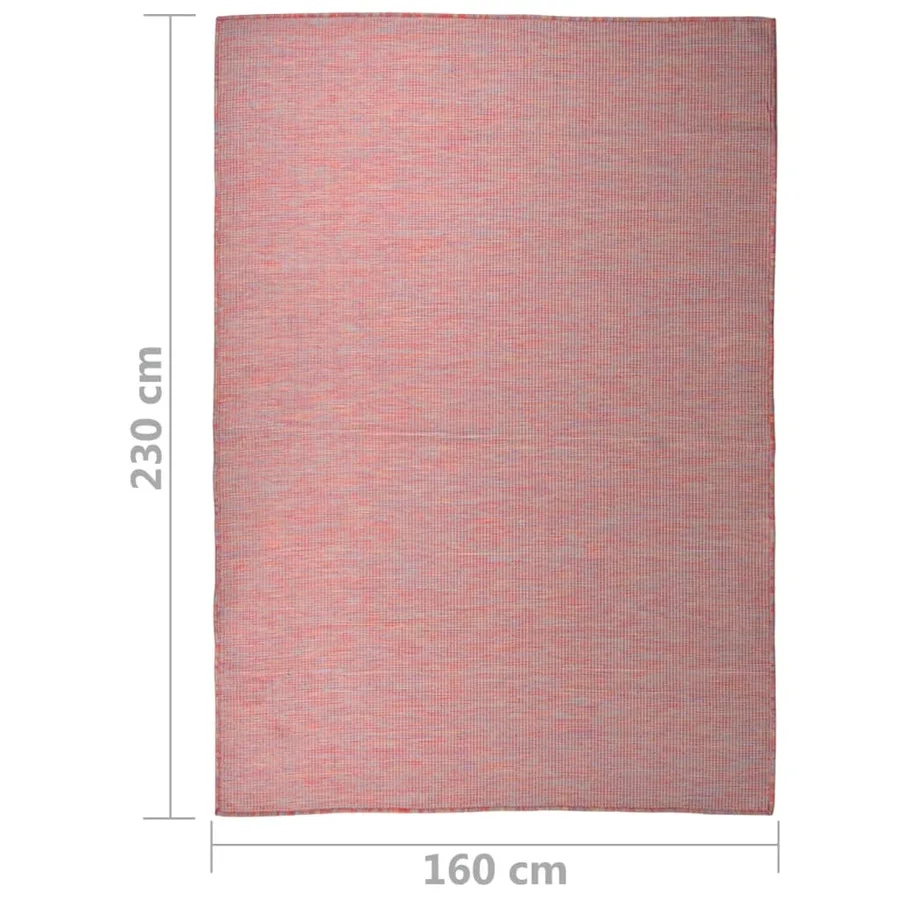 Tapis à tissage plat d'extérieur 160x230 cm Rouge - 6