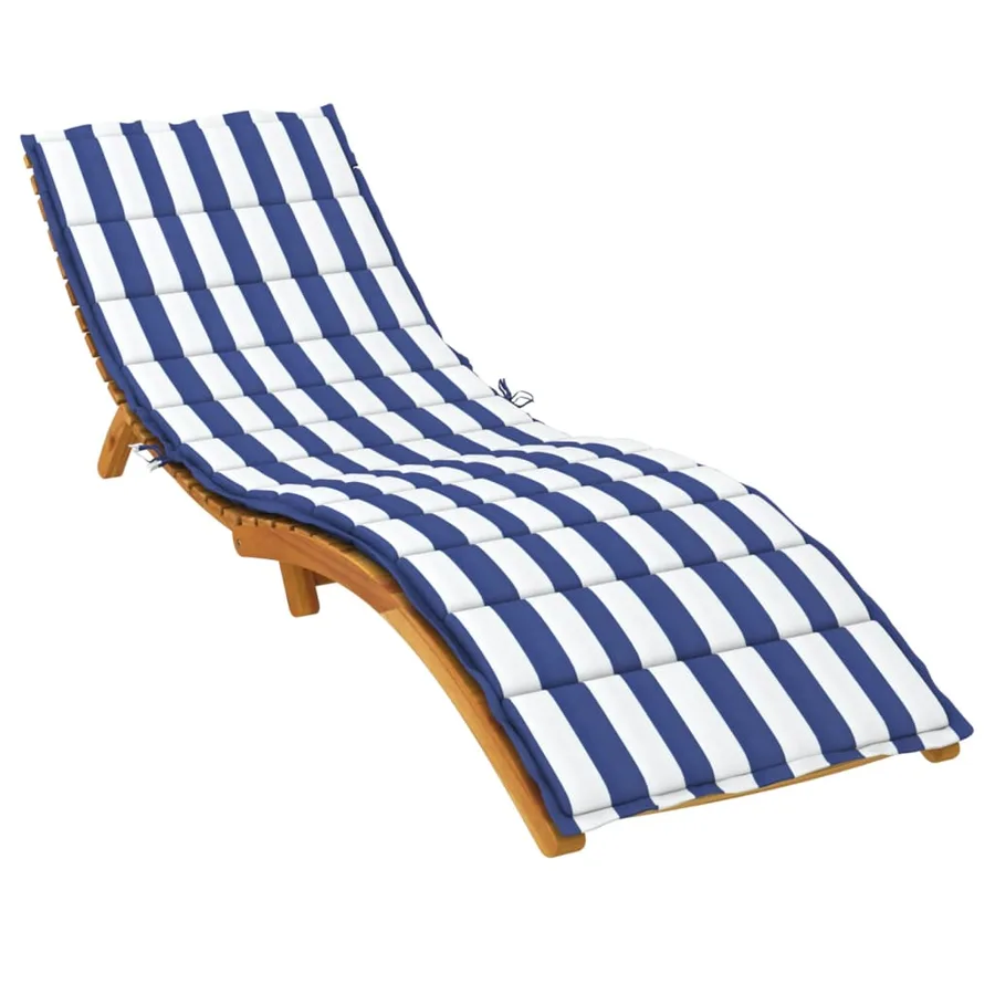 Coussin de chaise longue rayures bleues/blanches tissu oxford - 3