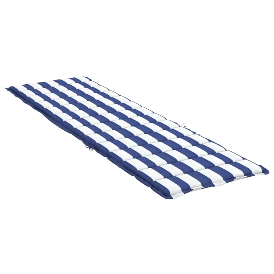 Coussin de chaise longue rayures bleues/blanches tissu oxford - 4