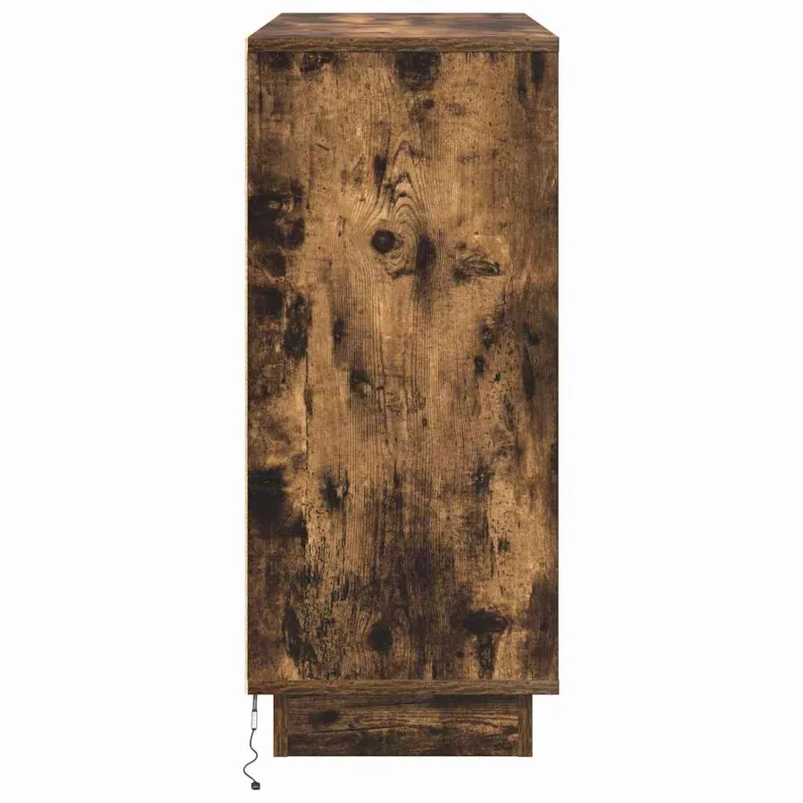 Buffet LED Chêne fumé 90 x 32 x 75 cm Bois d'ingénierie - 10