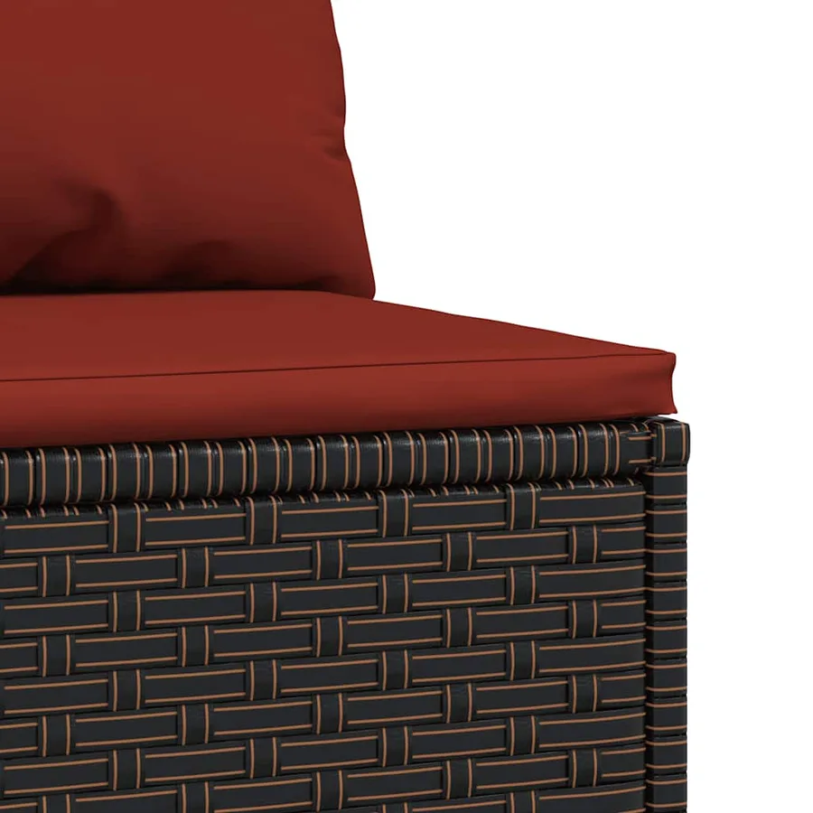 Canapés centraux de jardin coussins 2pcs marron résine tressée - 6