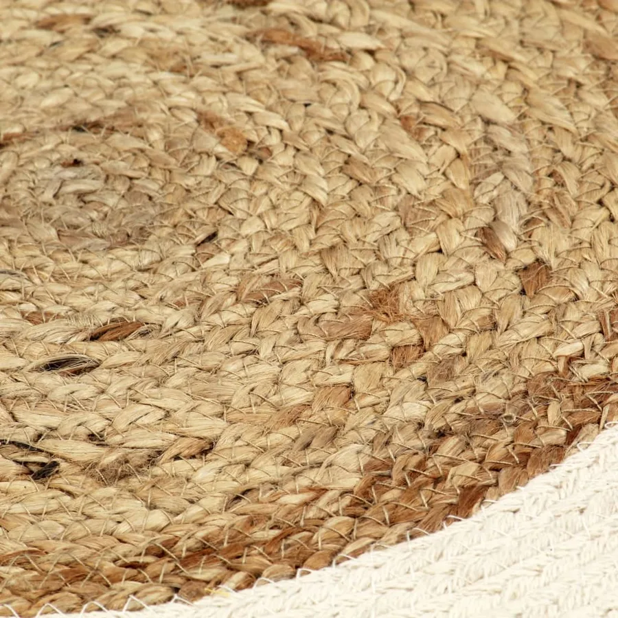 Napperons 4 pcs Naturel Plain 38 cm Rond Jute et coton - 4