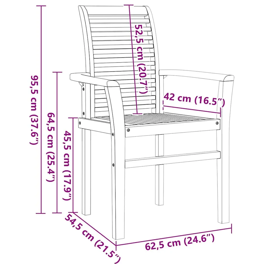 Ensemble de salle à manger pour jardin 7 pcs Marron - 10