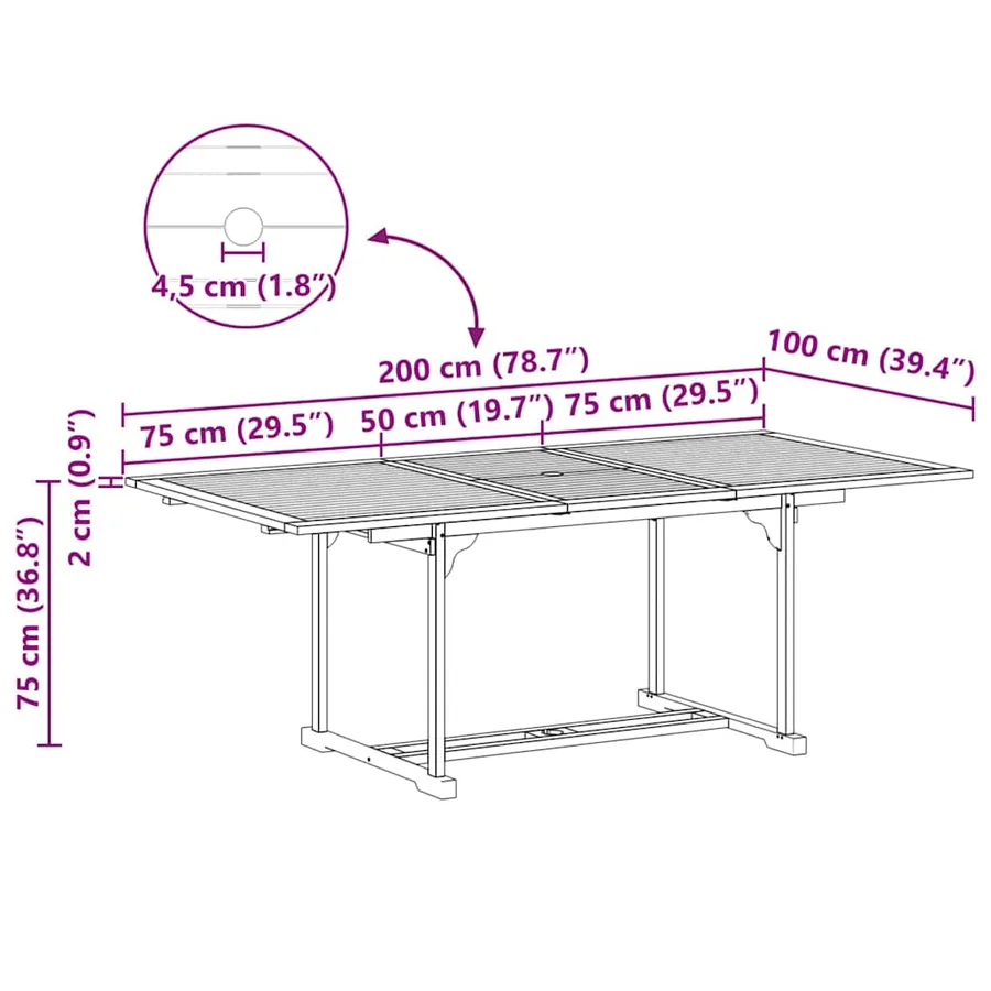 Ensemble de salle à manger pour jardin 7 pcs Marron - 11