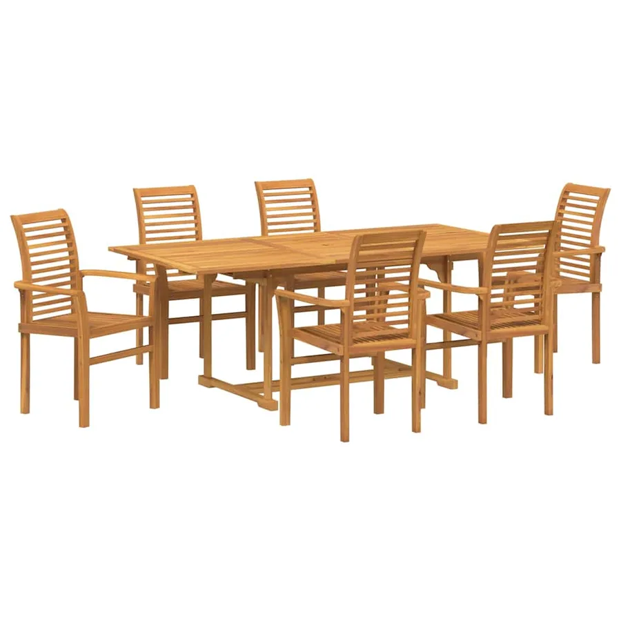 Ensemble de salle à manger pour jardin 7 pcs Marron - 2