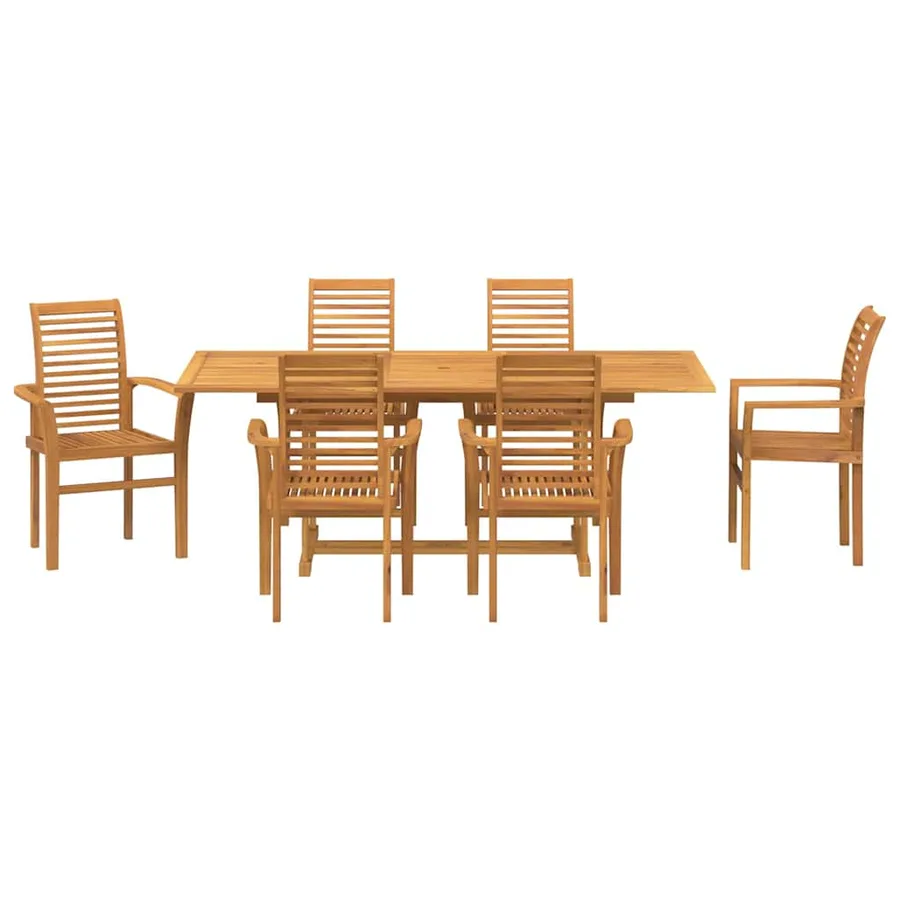 Ensemble de salle à manger pour jardin 7 pcs Marron - 7