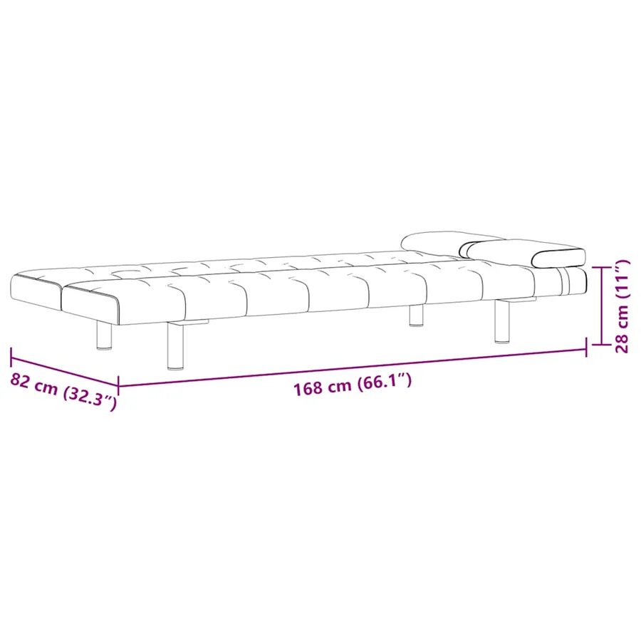 Canapé-lit réglable avec deux oreillers Similicuir Blanc crème - 11