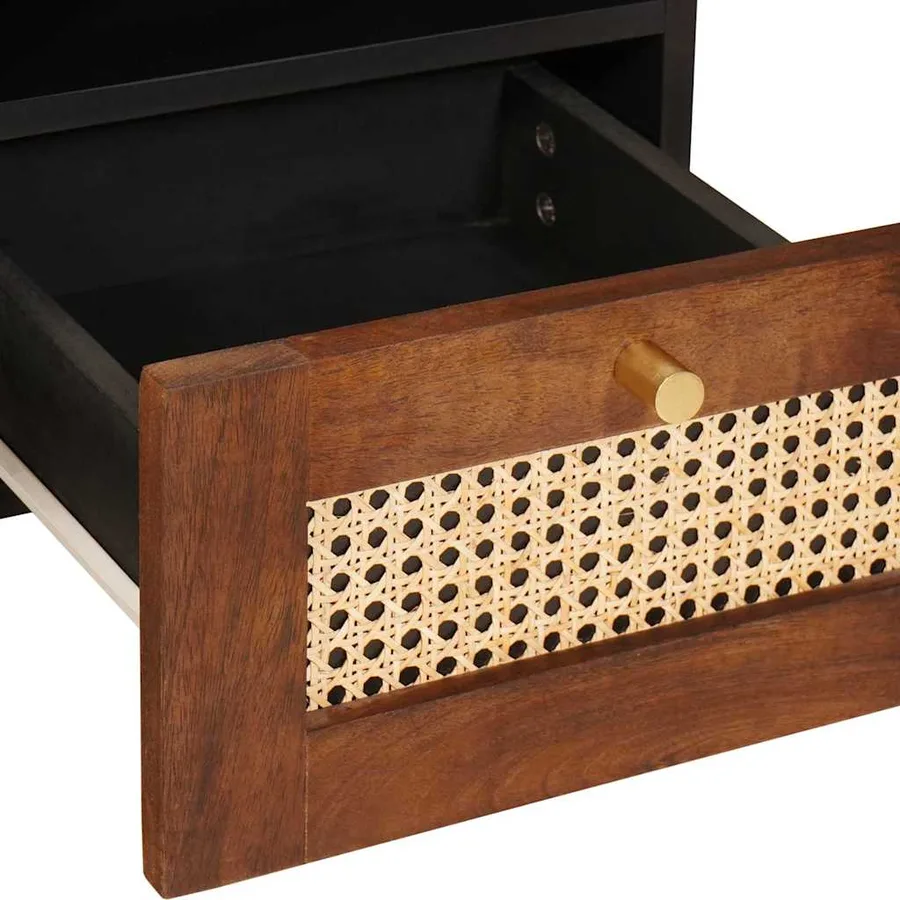 Meuble TV Marron 100 x 33,5 x 46 cm Bois de mangue massif - 7