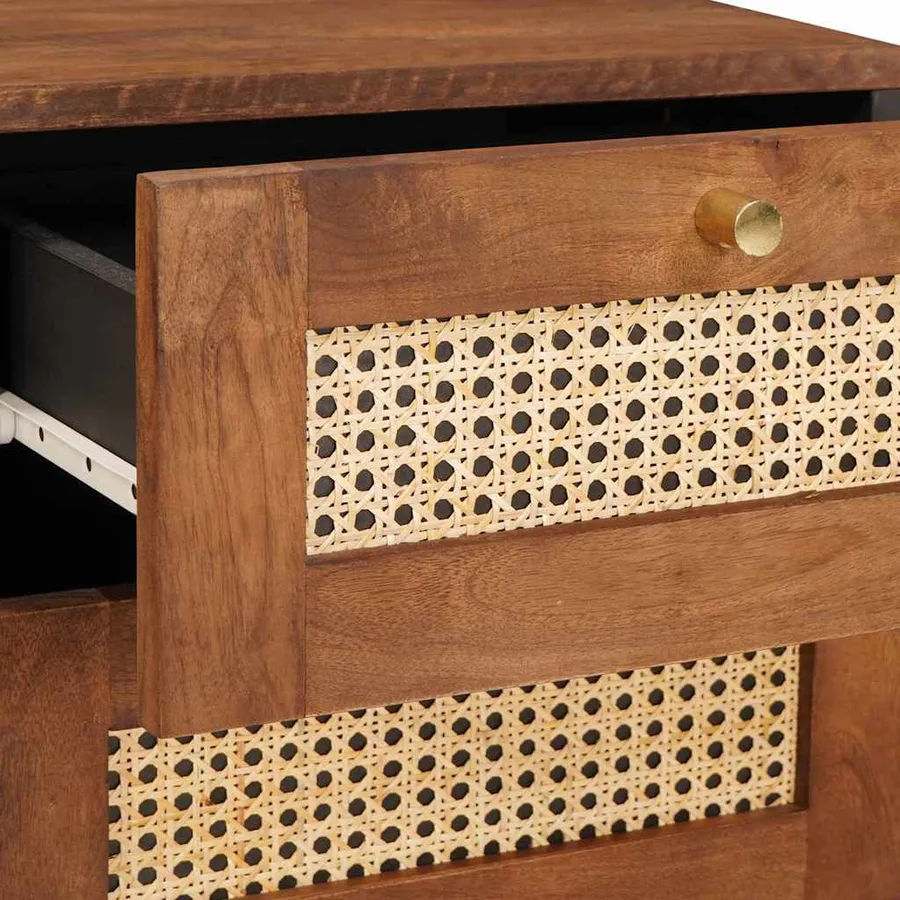 Cabinet de chevet avec tiroir 2 pcs Marron 40 x 33,5 x 46 cm - 8