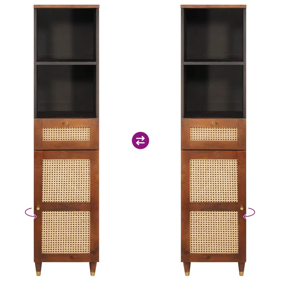 Cabinet de salle de bain avec tiroir 3 pcs Marron et Noir - 13