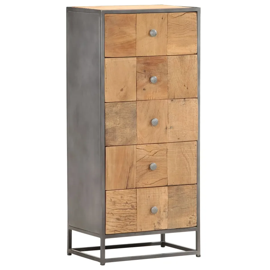 Armoire à tiroirs 45 x 30 x 100 cm Bois de récupération massif - 11