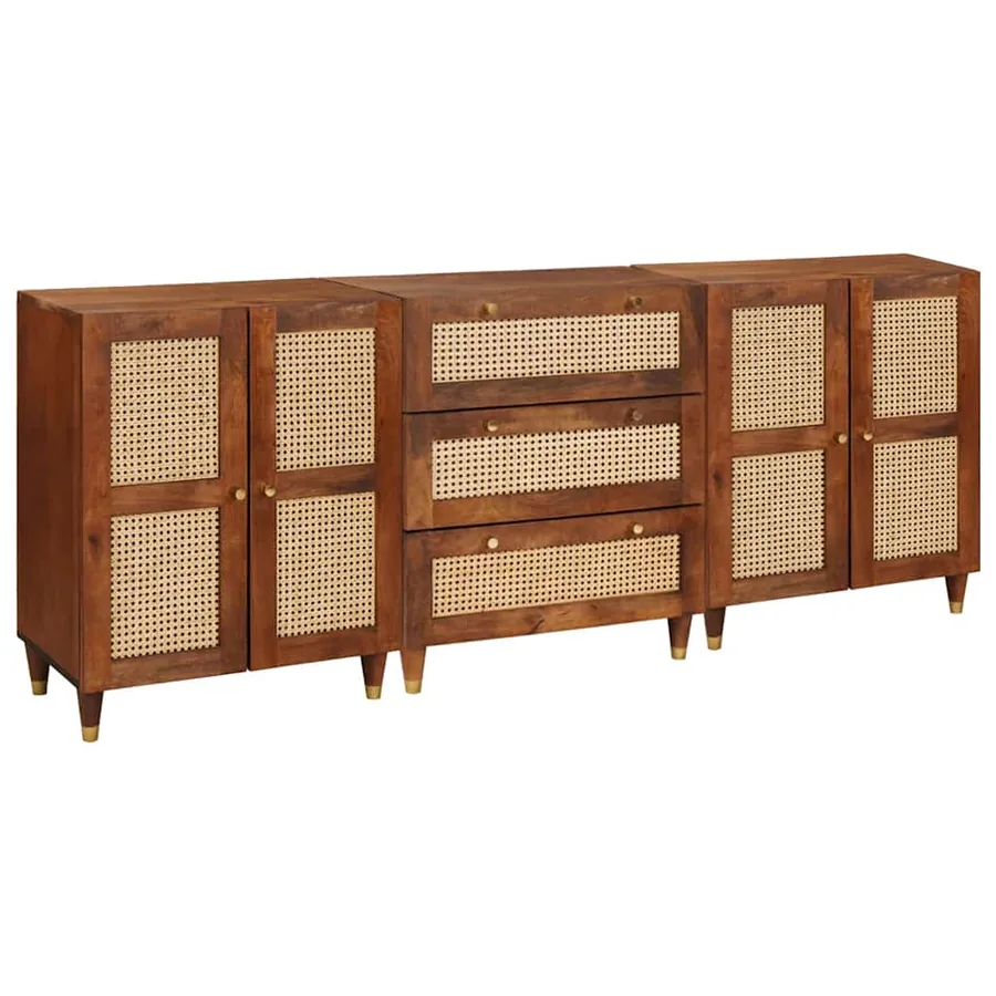 Ensemble de buffet 3 pcs Marron 180 x 33 x 75 cm