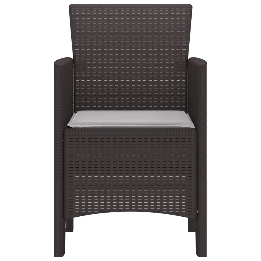 Chaise de jardin 4 pcs Marron 53 x 49 x 85 cm Polypropylène - 3