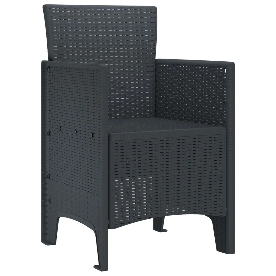 Chaise de jardin 4 pcs Anthracite 53 x 49 x 85 cm Polypropylène - 2