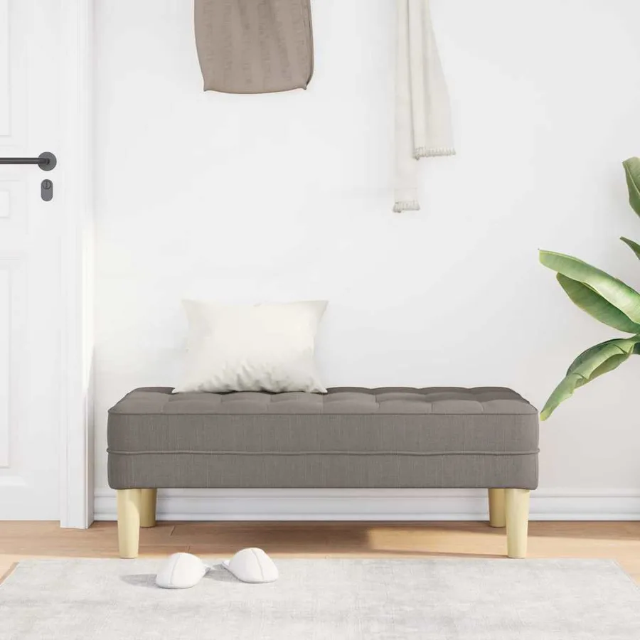 banc avec coussin Taupe 113 x 57 x 39 cm tissu - 3
