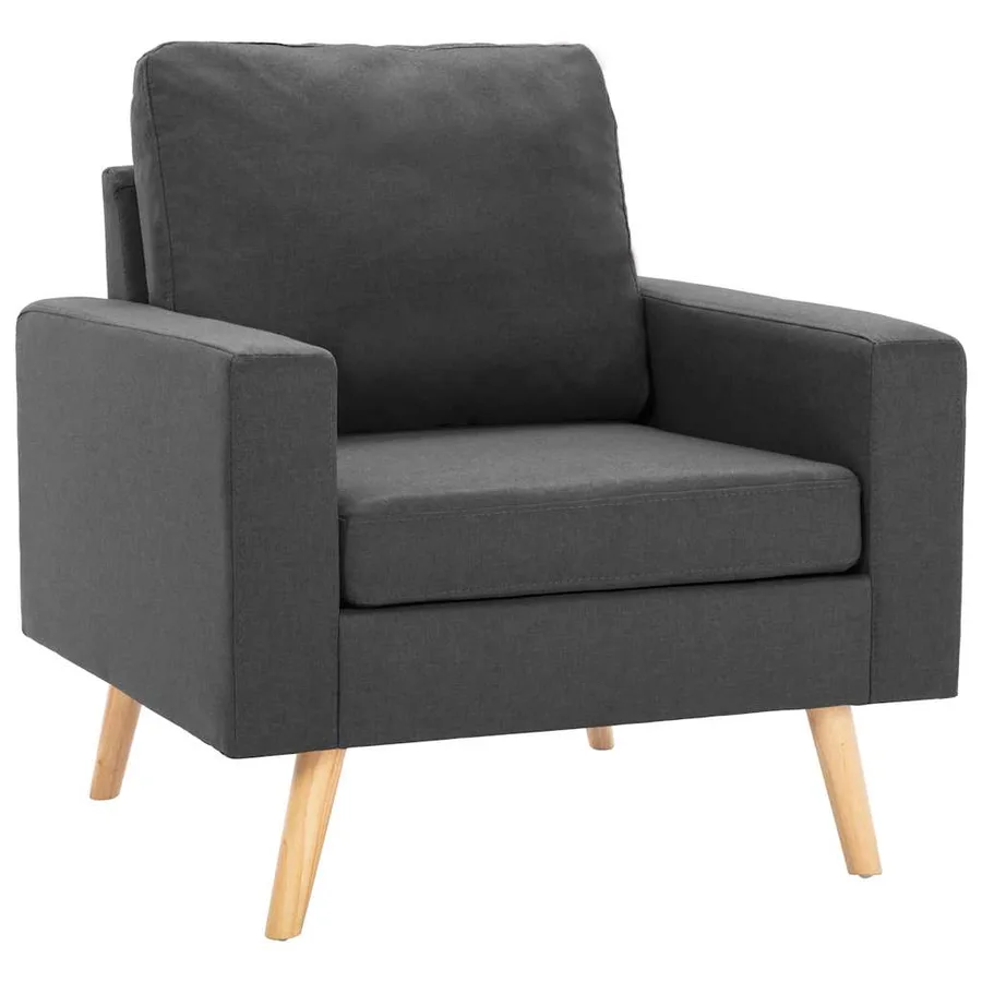 Fauteuil gris foncé tissu - 2