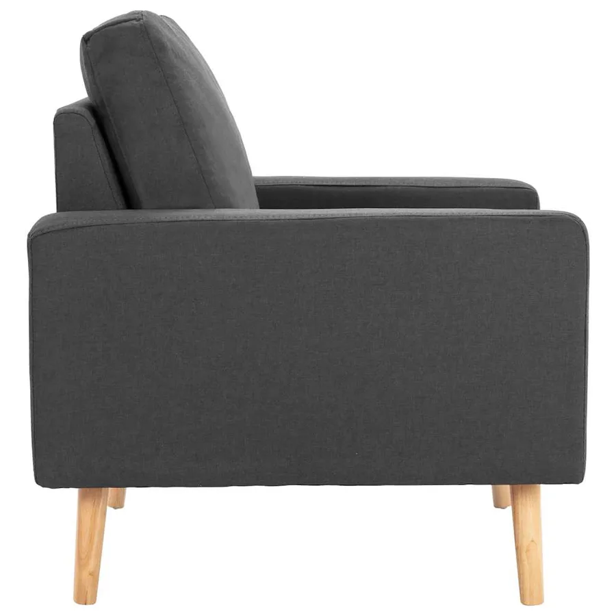 Fauteuil gris foncé tissu - 4