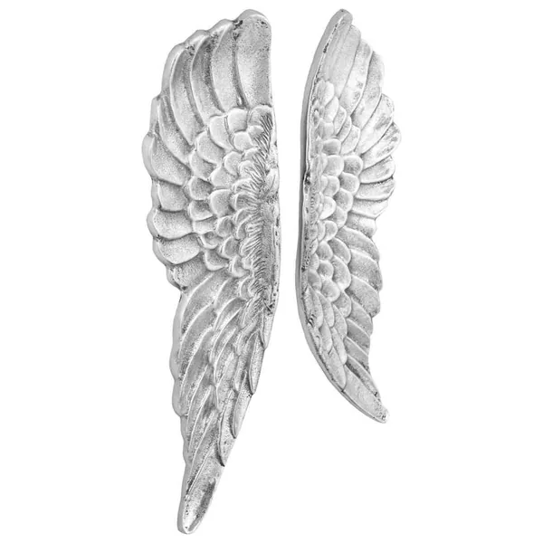 Sculpture d'ailes 2 pcs Argent 31 x 5 x 91 cm Aluminium