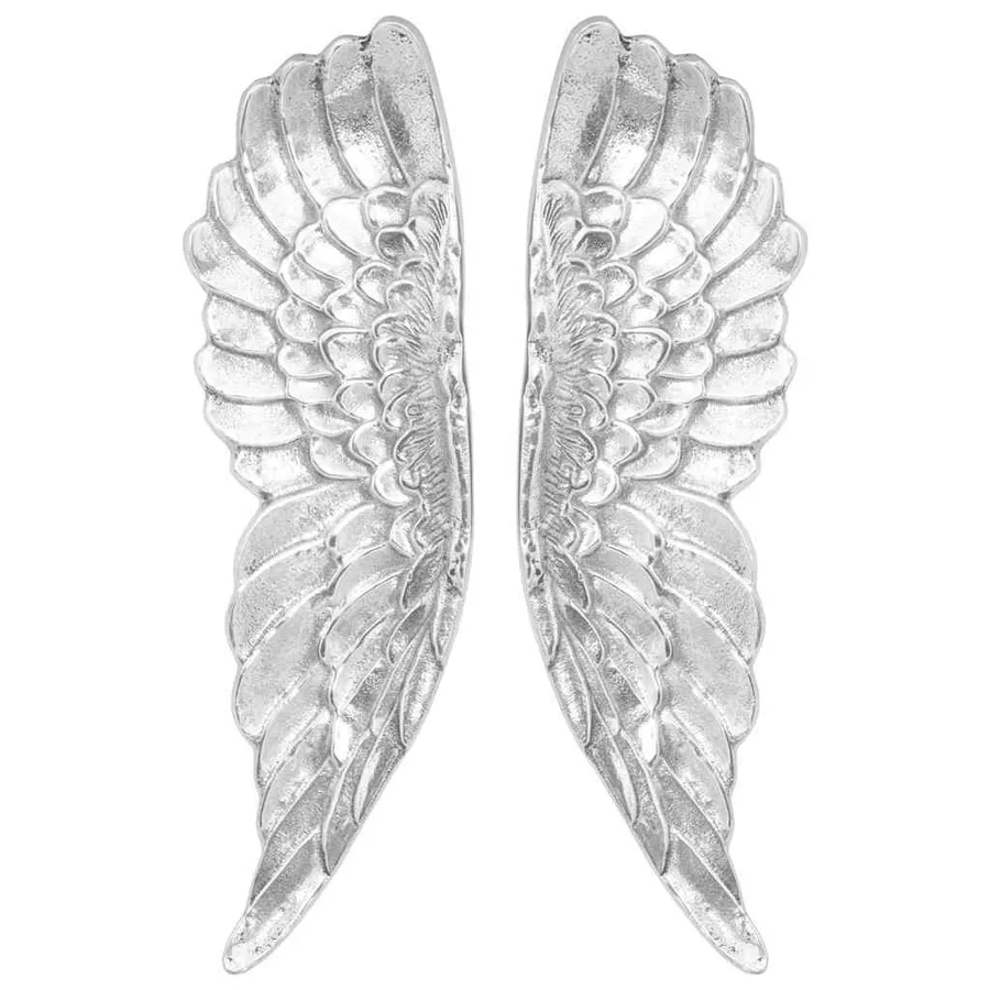 Sculpture d'ailes 2 pcs Argent 31 x 5 x 91 cm Aluminium - 3