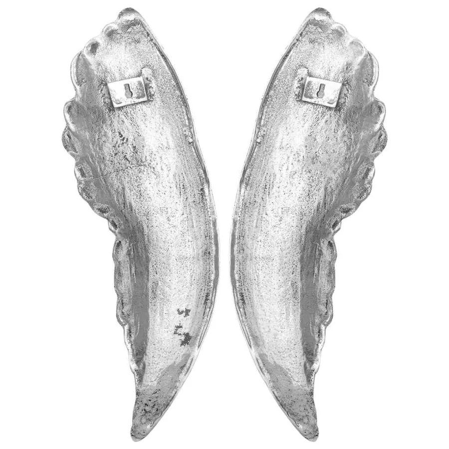 Sculpture d'ailes 2 pcs Argent 31 x 5 x 91 cm Aluminium - 5